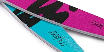 Mylee 3 Pack Double Sided Half Moon Nail File 100/180 Grit - Salon Quality Nails Professional Manicure Tool - Use on Natural Nails or Extensions - nail files