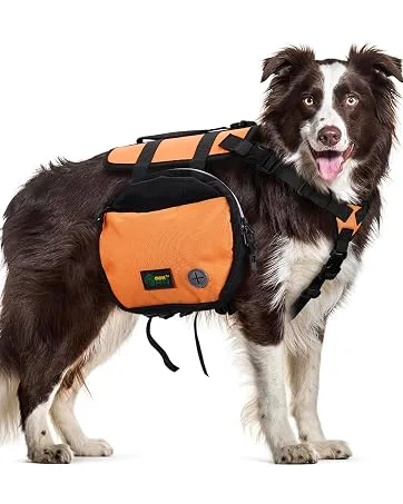 Ownpets Dog Backpack Saddlebag with Adjustable Strap Waterproof and Lightweight Dog Saddle Bag Harness Dog Pack Hound for Camping Traveling and Hiking M size - Dog Backpack Saddlebag