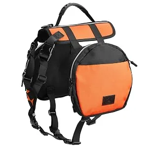 Ownpets Dog Backpack Saddlebag with Adjustable Strap Waterproof and Lightweight Dog Saddle Bag Harness Dog Pack Hound for Camping Traveling and Hiking M size - dog hiking harness backpack