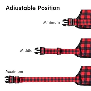 PoyPet No Pull Dog Harness Release on Neck Reflective Adjustable No Choke Pet Vest with Front & Back 2 Leash Attachments Soft Control Training Handle for Medium Dogs(Checkered Red M) M (Pack of 1) Checkered Red - harness