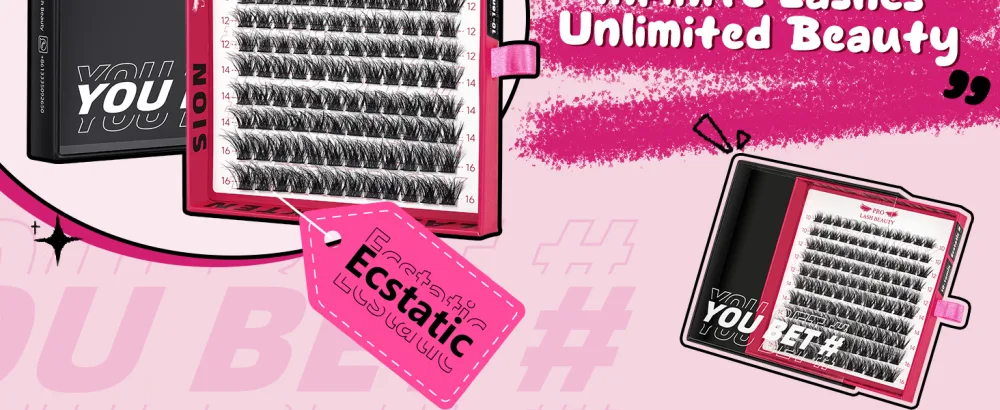 PRO Cluster Lashes 120 Pcs Lash Clusters 3D Fluffy DIY Eyelash Extension Individual Lashes Thin Band Easy to Apply at home Lashes (Ecstatic 10-16mix) 10-16 mix Ecstatic - lash cluster