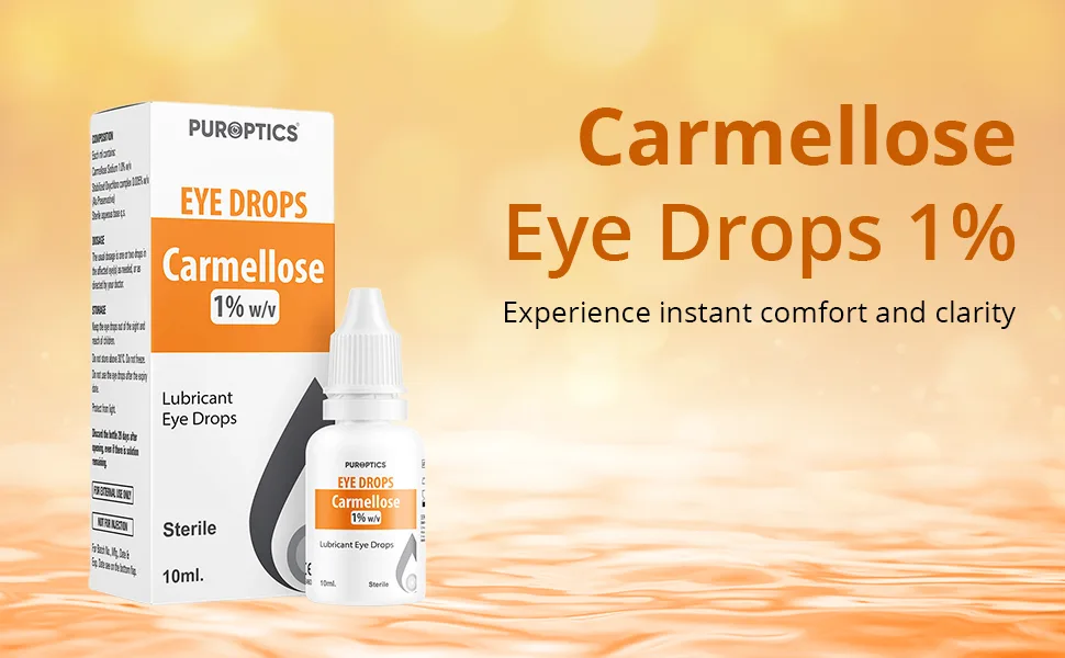 PUROPTICS Carmellose 1% Lubricant Eye Drops for Dry Eyes and Irritated Eyes 10ml (Pack of 1) - Eye Drops