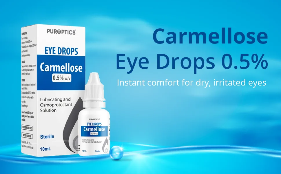PUROPTICS Carmellose 0.5% Lubricant Eye Drops for Dry Eyes and Irritated Eyes 10ml (Pack of 1) - Eye Drops