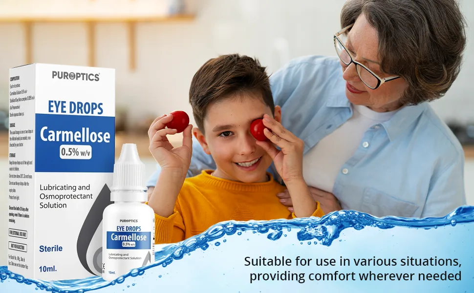 PUROPTICS Carmellose 0.5% Lubricant Eye Drops for Dry Eyes and Irritated Eyes 10ml (Pack of 1) - Eye Drops
