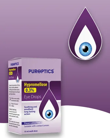 PUROPTICS Carmellose 0.5% Lubricant Eye Drops for Dry Eyes and Irritated Eyes 10ml (Pack of 1) - puroptics