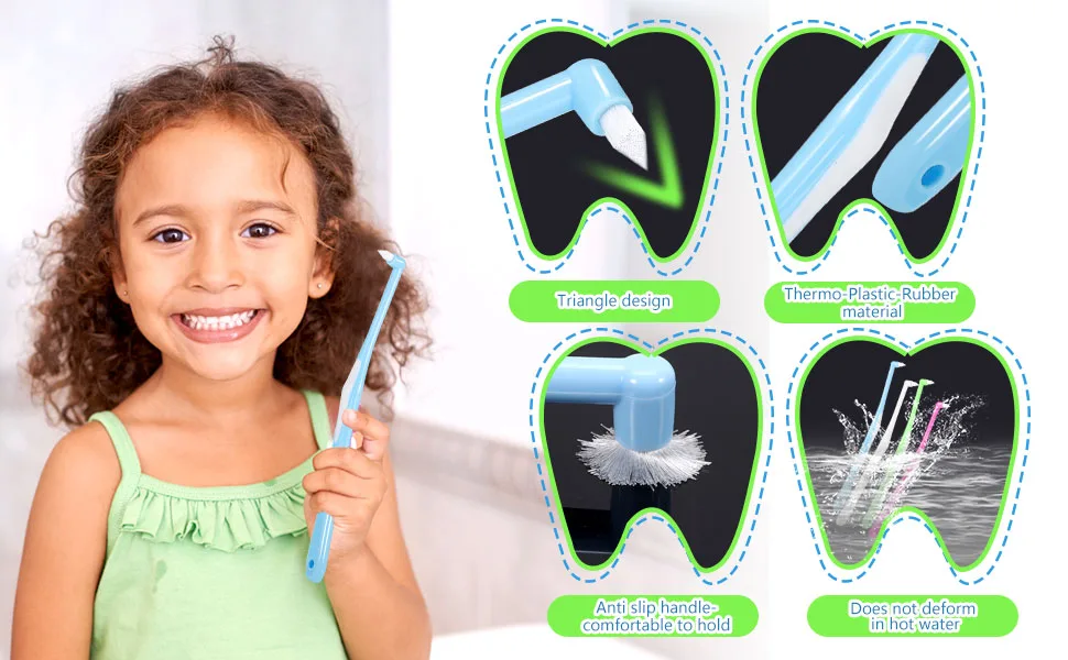 8 Pcs Interspace Toothbrush Soft Single Tufted Toothbrush with Cover Slim Interspace toothbrushes interdental Brushes for Orthodontic Braces Detail Cleaning(Blue/Green/Rose Red/White) - product information 10