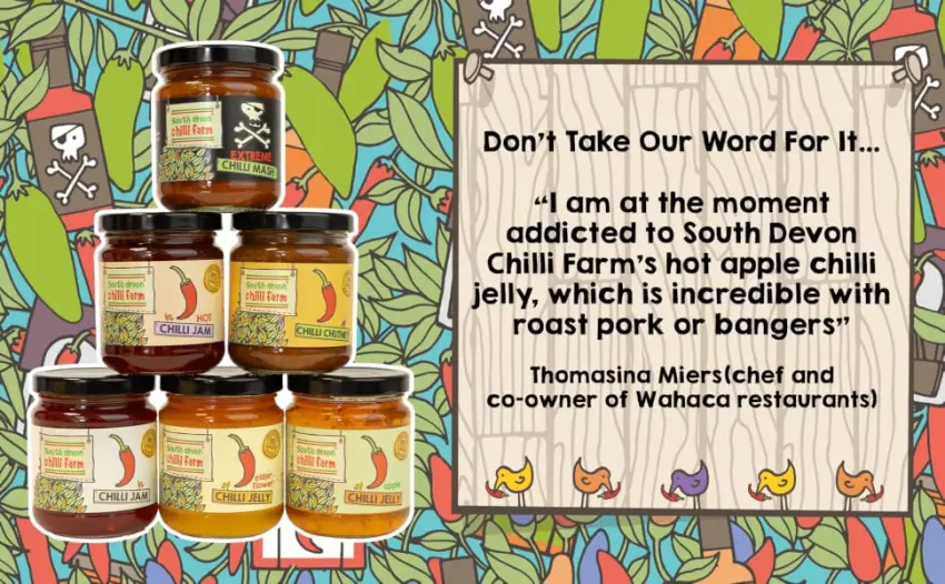 South Devon Chilli Farm | Fresh Chilli Jam Ideal Condiment for Cheese Meats Eggs & Seafood Gluten Free Vegan Friendly 250g Jar - Case of 6 - set carolina reaper snacks california chutney selection scotch bonnet