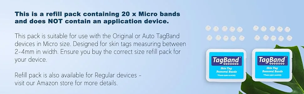 TagBand Refill Bands for Small/Medium Skin Tags. Compatible with both TagBand Original Micro & Auto Micro Skin Tag Remover 1 count (Pack of 1) - TagBand Micro Refills