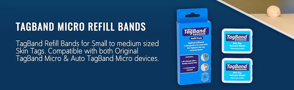 TagBand Refill Bands for Small/Medium Skin Tags. Compatible with both TagBand Original Micro & Auto Micro Skin Tag Remover 1 count (Pack of 1) - TagBand Refill Small