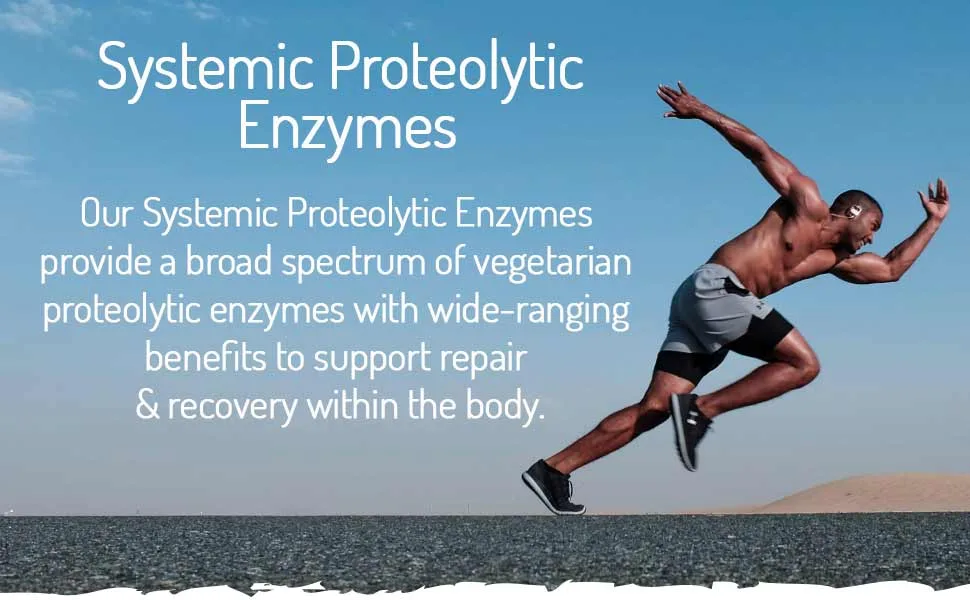 Systemic Proteolytic Enzymes Complex Repair & Recovery Mixed Enzyme Formula with Ginger & Ionic Trade Minerals UK Made Zero Additives Pullulan (120 Capsule Pouch) 120 count (Pack of 1) - Systemic Enzymes