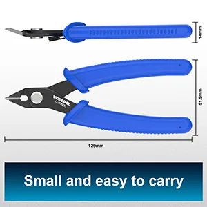 VCELINK Side Cutters Wire Cutters Precision Flush Cutters Small Cable Snips Diagonal Pliers Ideal for Electronic Industry Repair Jewelry Processing DIY Model Making 129mm Blue 1 Pack - Wire Cutters