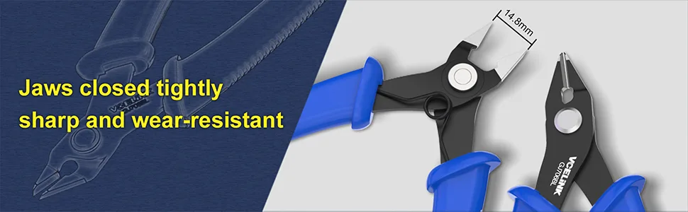 VCELINK Side Cutters Wire Cutters Precision Flush Cutters Small Cable Snips Diagonal Pliers Ideal for Electronic Industry Repair Jewelry Processing DIY Model Making 129mm Blue 1 Pack - Wire Cutters