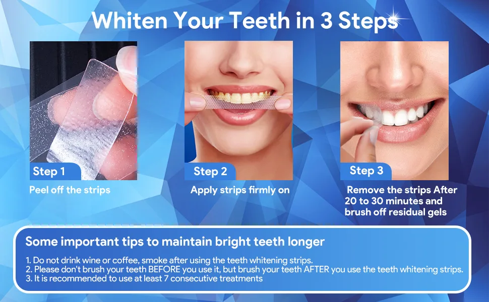 Teeth Whitening Strips Tooth Whitening Kits at Home Teeth whitening Strips Sensitive Teeth Whitening Strips Teeth Whitener 14 Packs 28 Pcs Shiny White - teeth whitening strips
