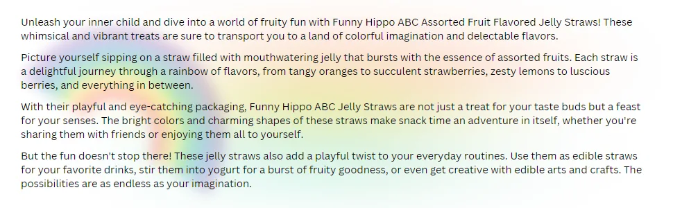 Funny Hippo ABC Assorted Fruit Flavoured (Strawberry Grape Pineapple Green Apple) Jelly Straws 260g (Pack of 2) - Assorted Fruit Flavoured Kid