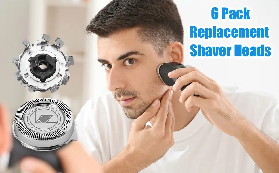6 Pack Replacement Shaver Heads Compatible with Philips Series 5000 Shaver Heads Replacement with Cleaning Brush Dual Blade Replacement Head - product information 11