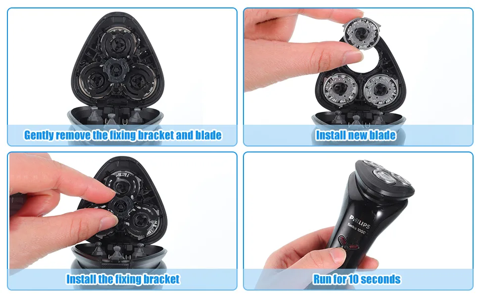 6 Pack Replacement Shaver Heads Compatible with Philips Series 5000 Shaver Heads Replacement with Cleaning Brush Dual Blade Replacement Head - product information 13