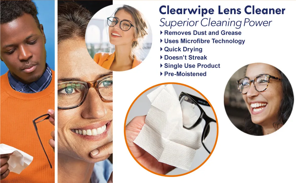 ClearWipes Lens Cleaners 6 x 20 pack - Usage scene and happy cut