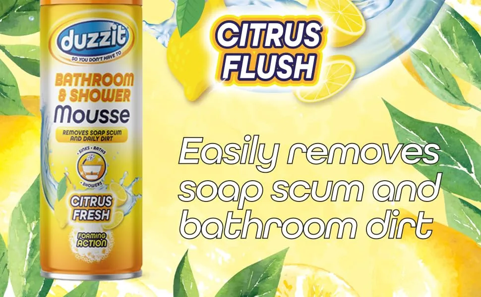 Duzzit Citrus Fresh Bathroom Cleaning Mousse - citrus