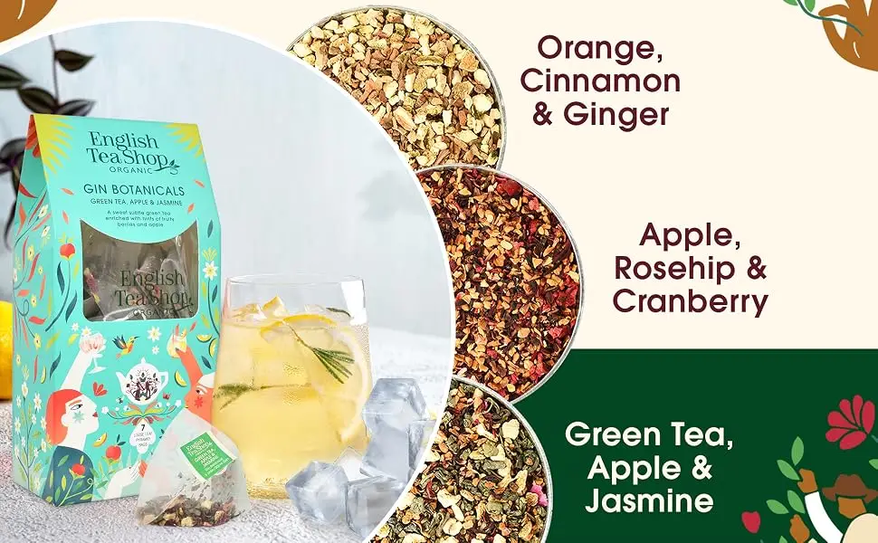 English Tea Shop Organic Gin Botanicals - Multi pack of 3 different types of Natural Botanical Blends - flavour close ups