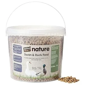 Extra Select Premium Floating Swan and Duck Feed 5 Litre Fish 2.05 kg (Pack of 1) - 5 Litre Tub of Extra Select floating Swan and Duck Food natural food for geese.