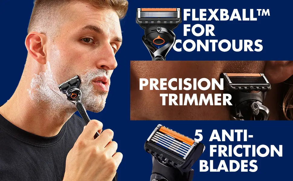 Gillette ProGlide Razor Blades Men Pack of 8 Razor Blade Refills with Precision Trimmer 5 Anti-Friction Blades (Packaging May vary) - Gillette ProGlide Blades