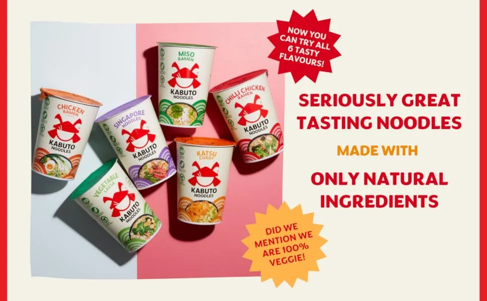 Kabuto Noodles | Mixed Flavours Pack Instant Noodles | Pack of 6 x 85g Instant Pots - range image