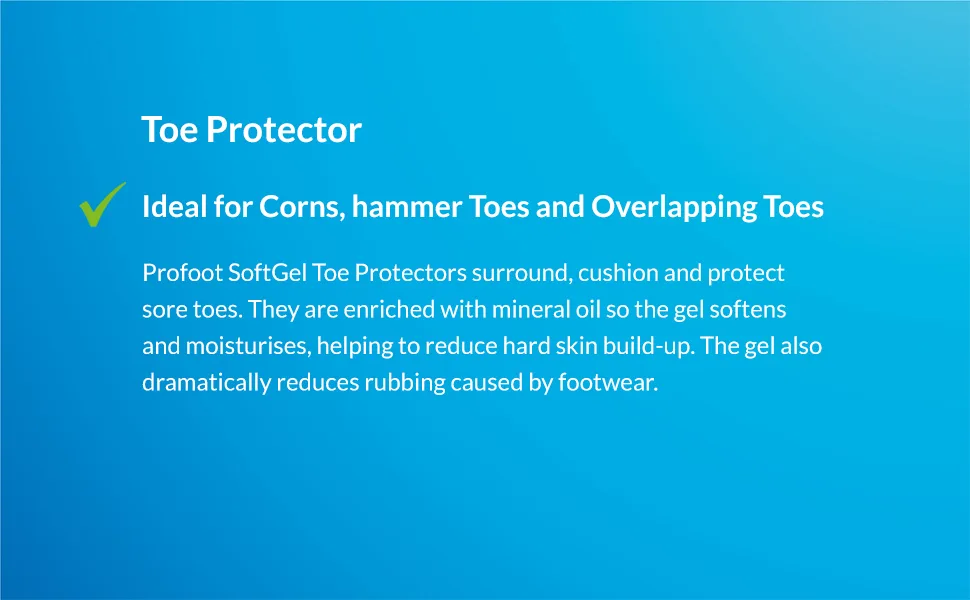 Profoot Toe Protector - Pack of 4 - Toe Caps - Hammer Toe Protectors 1 Count (Pack of 4) - toe protector text