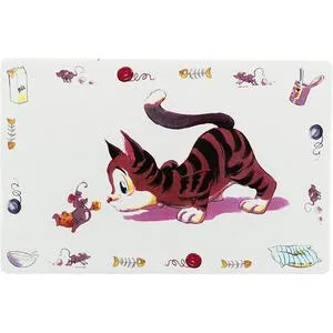 Trixie Comic Cat Print Place Mat 44 x 28 cm 1 Count (Pack of 1) White - product information 2