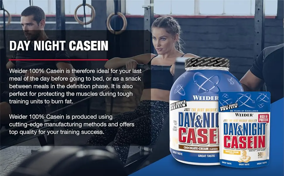 Weider Day & Night Casein High in Protein Chocolate 1.8kg Chocolate Cream 1800g - Casein Protein