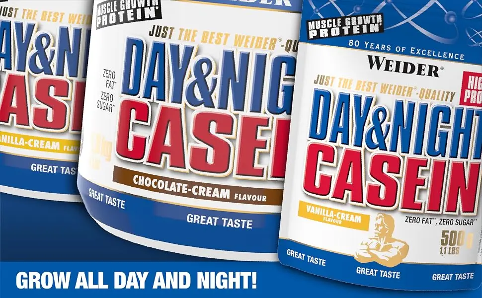 Weider Day & Night Casein High in Protein Vanilla 1.8kg Vanilla 1.8 kg (Pack of 1) - Casein Protein