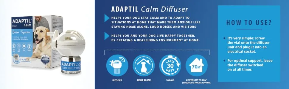 ADAPTIL Calm 30 day Refill helps dog cope with behavioural issues and life challenges - 48 ml (Pack of 1) 30 day refill pack - Adaptil Calm Diffuser