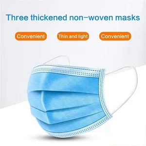 Double Dragon NHS Type IIR 3-Ply Premium Disposable Protective Face Masks 50-Piece Pack Light Blue One Size - product information 3