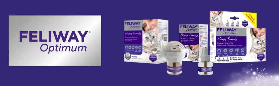 Feliway Optimum Refill Purple Package may vary 3 Count ( Pack of 1) - Optimum Range
