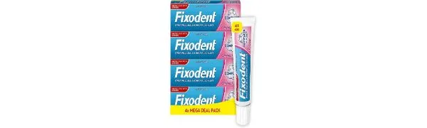 Fixodent Complete Denture Adhesives Cream 4x40g Saving Pack 10X Stronger Hold vs. No Adhesive Improved Comfort & Foodseal Original Mint - product information 1
