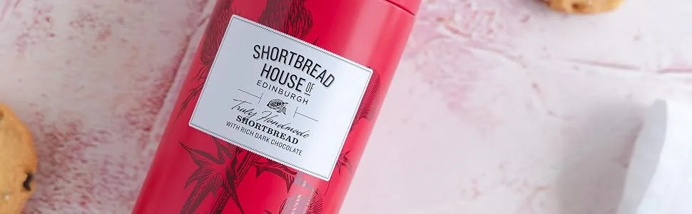Shortbread House of Edinburgh | Handmade Shortbread with Dark Chocolate | 140g Tin (Pack of 2) - Shortbread chocolate