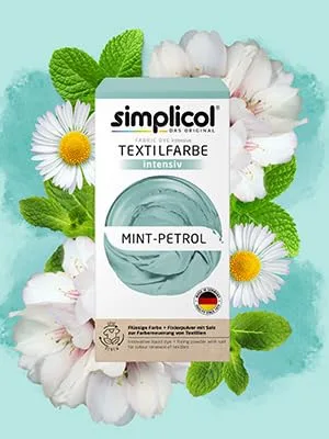 Simplicol Intensive Textile Dye Mint Petrol 1027251 Easy Washing Machine Dyeing All-in-1 Complete Pack 1 Pack - Mood