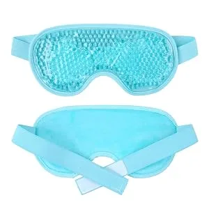 County Aqua Peas Cooling Gel Eye Mask - Cool/Warm Therapy - Perfect For Insomnia Puffy Eyes & Dark Circles (Turqoise) - both
