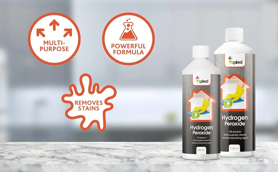 Inspired - Hydrogen Peroxide 3% 1 Litre - 10 Vols Lemon 1 l (Pack of 1) - Inspired - Hydrogen Peroxide 3% - 500ml