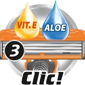 BIC 3 Hybrid Men's Triple-Blade Razors for Men Long Curved Handle for Easy Grip Pack with 1 Handle and 6 Refills - product information 3