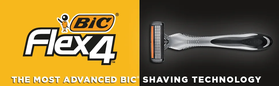 BIC Flex 4 Men's 4-Blade Razors with Moveable Blades for a Close Shave Solid Control Pack of 6 6 count (Pack of 1) - BIC Flex 4