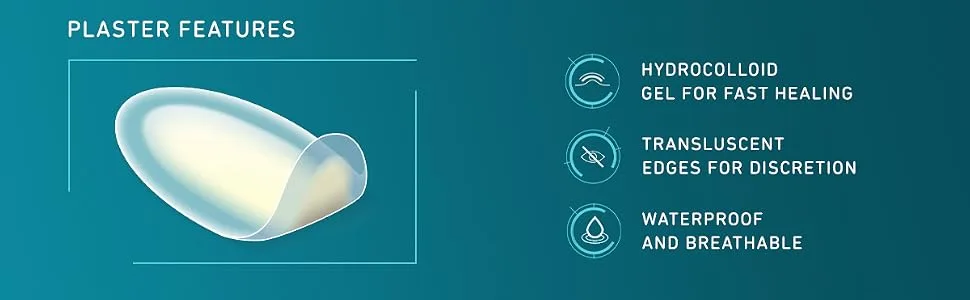 Compeed Medium Size Blister Plasters 5 Hydrocolloid Plasters Foot Treatment Heal fast Dimensions: 4.2 cm x 6.8 cm (packaging may vary) Pack of 5 Original Pack - Compeed,Blisters,Protection,Plasters,Foot,Care,Feet,Pain,Relief,Cushioning,