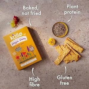 Kallo Beetroot & Three Seeds Veggie Thins Crackers | Healthy Snacks High Fibre Plant Protein Gluten Free & Baked | 100g Single Pack - Kallo Veggie Crackers