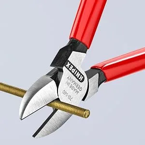 Knipex Diagonal Cutter black atramentized plastic coated 140 mm 70 01 140 Grips Plastic Coated Red 140 mm atramentized standard packaging - 70 01 140