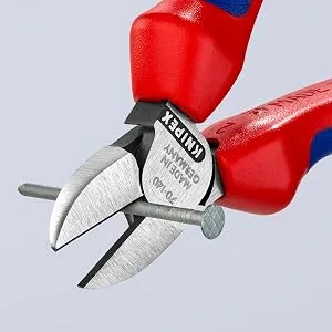Knipex Diagonal Cutter black atramentized with multi-component grips 140 mm 70 02 140 Multi-component Grips Blue/Red 140 mm atramentized standard packaging - 70 02 140