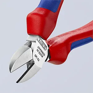 Knipex Diagonal Cutter chrome-plated with multi-component grips 140 mm 70 05 140 Multi-component Grips Blue/Red 140 mm chrome-plated standard packaging - 70 05 140