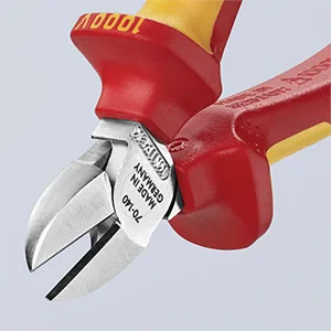 Knipex Diagonal Cutter chrome-plated insulated with multi-component grips VDE-tested 140 mm 70 06 140 Multi-component Grips Yellow/Red 1000 V 140 mm chrome-plated standard packaging - 70 06 140