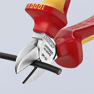 Knipex Diagonal Cutter chrome-plated insulated with multi-component grips VDE-tested 140 mm 70 06 140 Multi-component Grips Yellow/Red 1000 V 140 mm chrome-plated standard packaging - 70 06 140