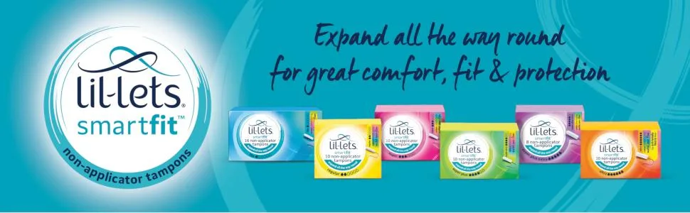 Lil-Lets SmartFit Super Plus Non-Applicator Tampons - Pack of 64 Super Plus (Pack of 2) - Non-App Banner