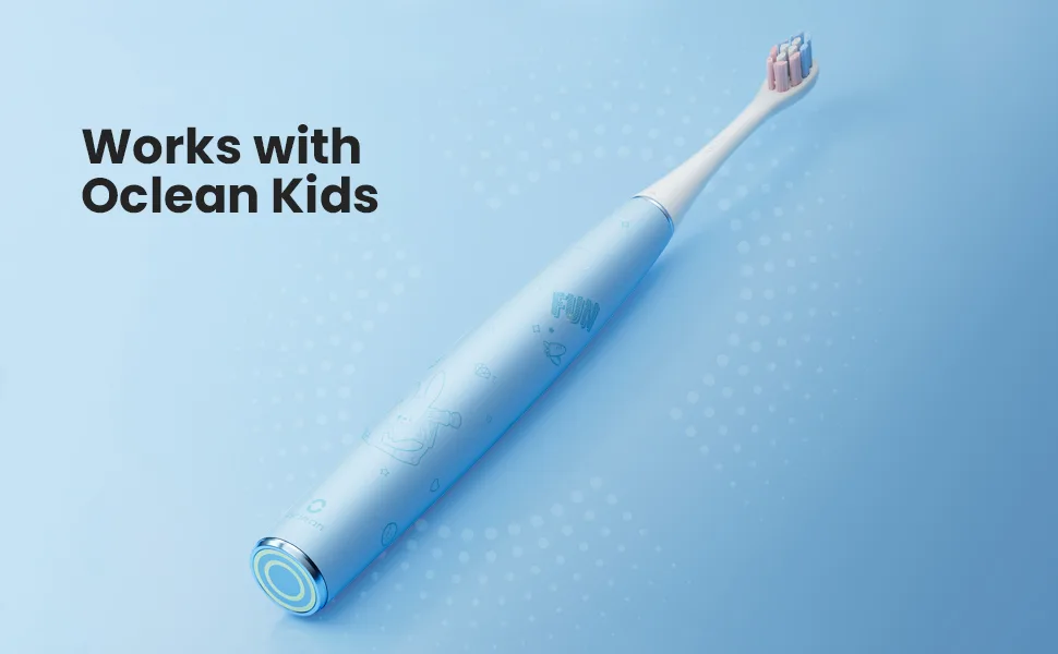 Oclean Replacement Toothbrush Heads for Kids Compatible with all Oclean Electric Handles FDA Approved (2 Pack) White White Kids Refills (2 Pcs) - Oclean kids electric toothbrsuh heads only