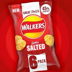 Walkers Less Salt Potato Crisps Delicate Prawn Cocktail 6X25g Delicate Prawn Cocktail 150 g (Pack of 1) - walker less salt crisps snacks low fat